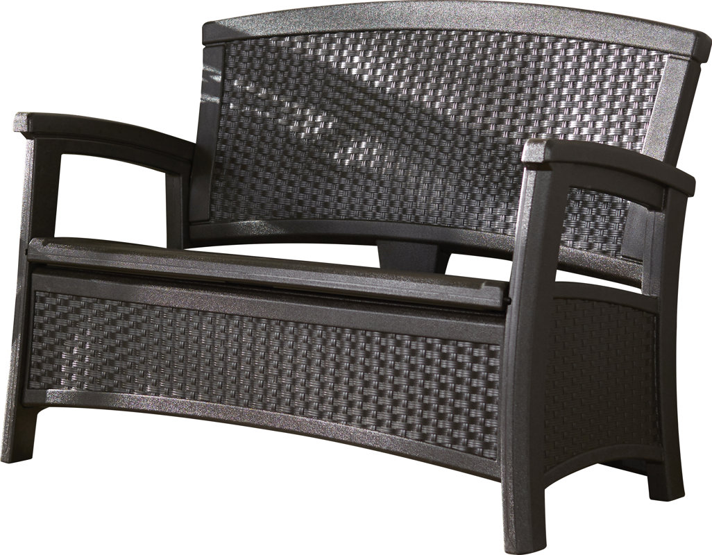 Suncast Elements Wicker Storage Bench & Reviews Wayfair